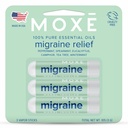 MOXE Migraine Relief Nasal Inhalers, Essential Oliils for Heaaches & Tension Relief, Portable Aromaterapi, Easy- to- Ufortyndet, Pebermynte, Spearmint, Eucalyptus, Tea Tree, USA Made, 3 Pack