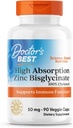 Doctor 's Best High Absorption Zink Bisglycinate 50mg High Potency Supporting Enhancing immunsystem Antioxidant VC, 90 Greve