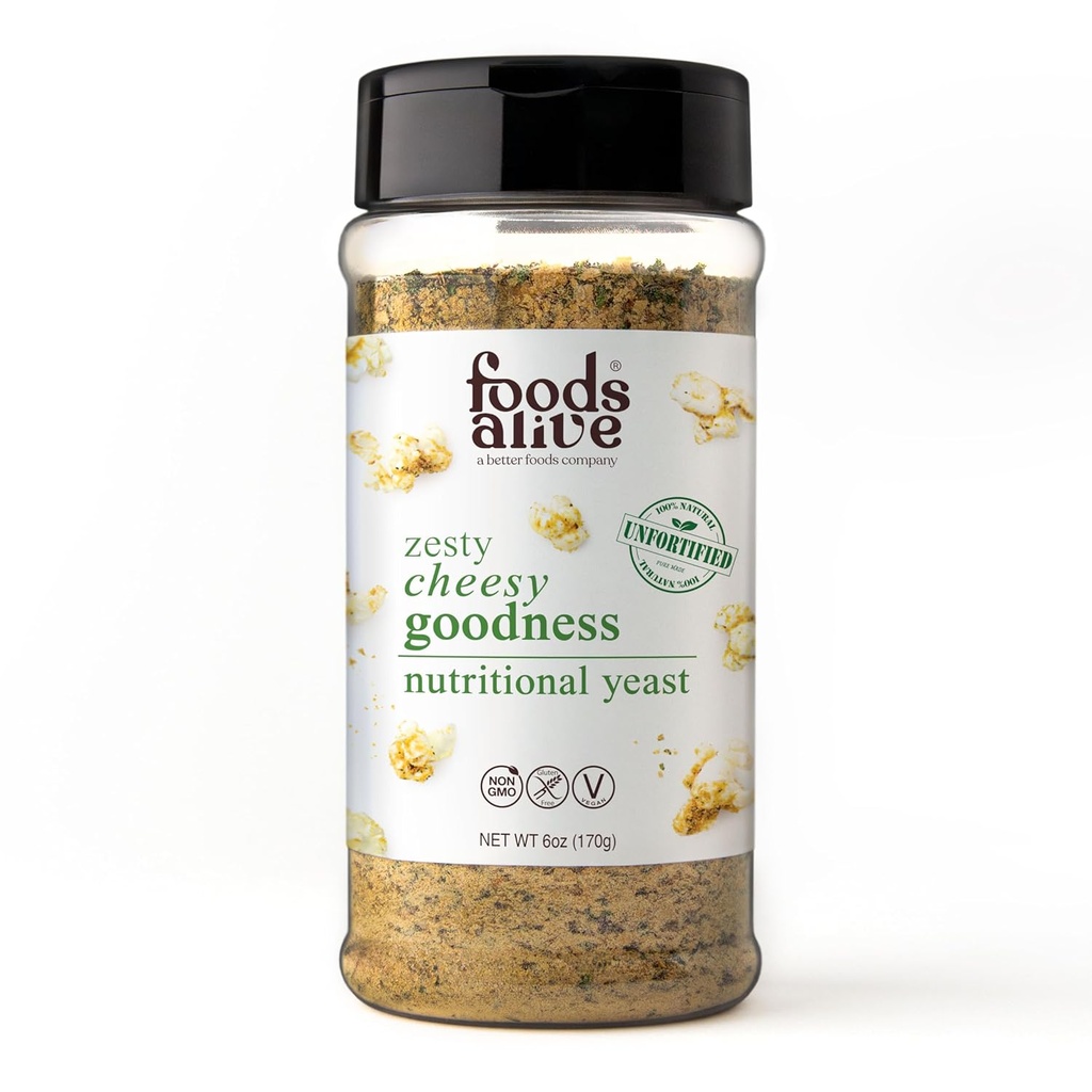 Fødevarer Alive Zeress Cheesy Godhed Nutritional Gær, 6oz Shaker Jar / Ikke-befæstede, Vegansk Ost Powder Seasoning