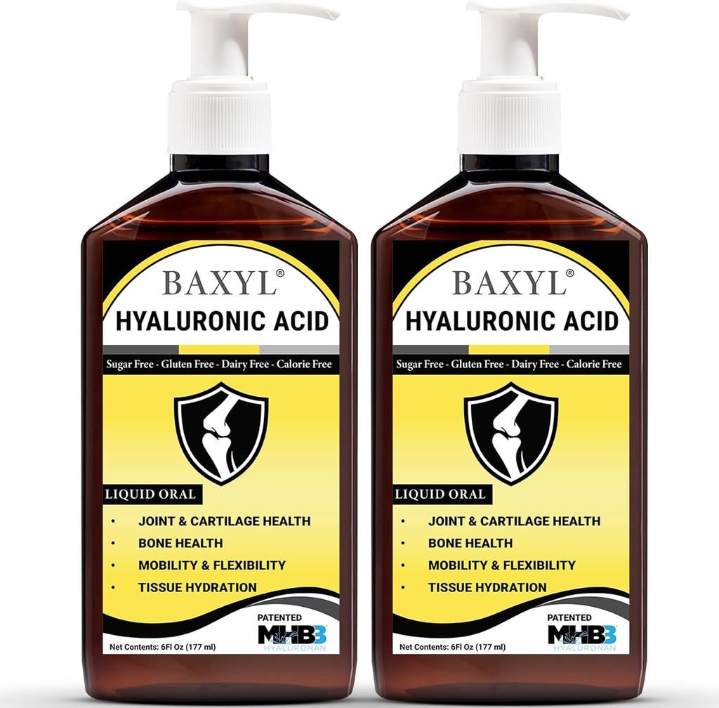 BAXYL Flydende hyaluronsyre supplement til fælles lindring - 6 oz. (pakning med 2)