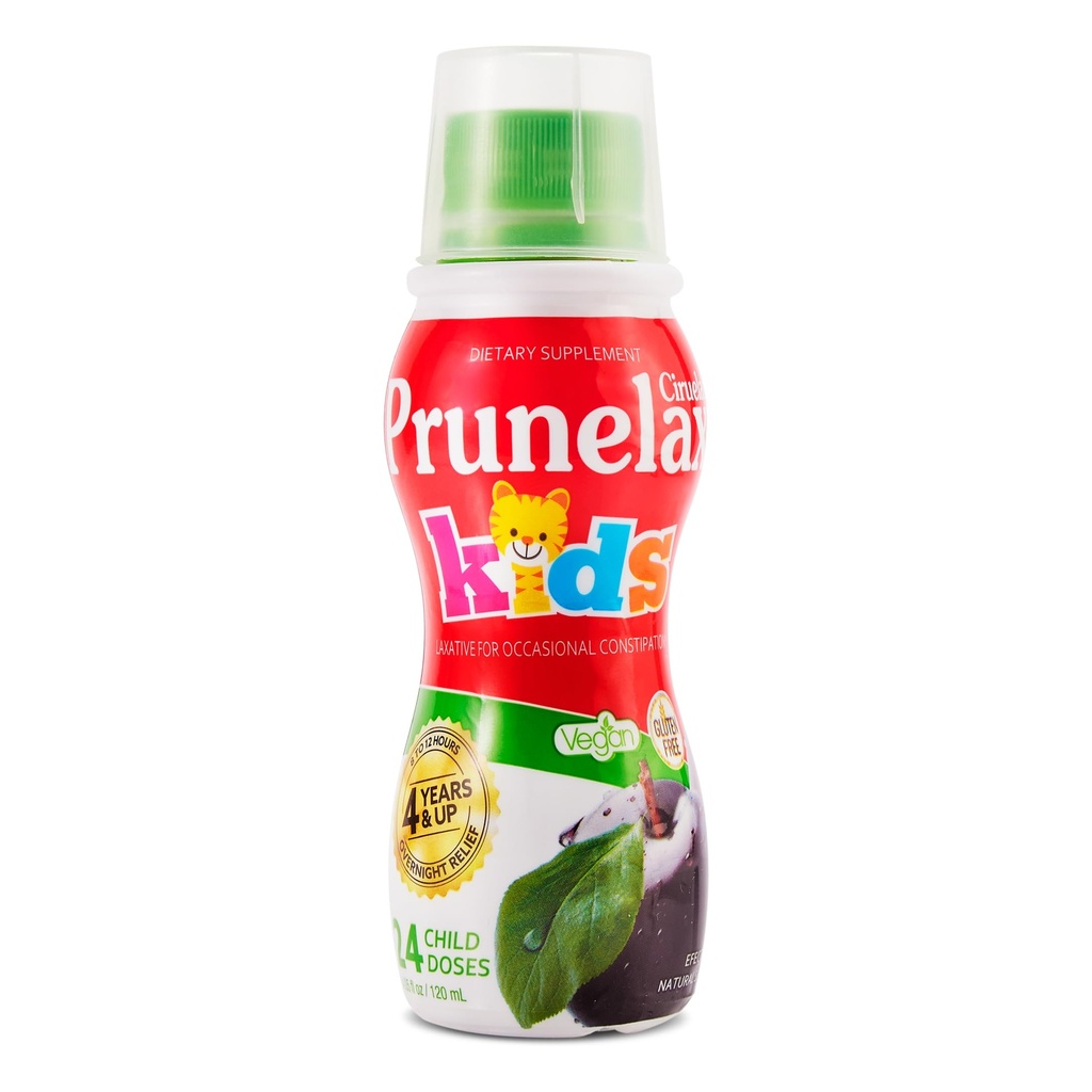 Prunelax Ciruelax Regelmæssig Strength Liquid Laxative for Kids - Gentle Relief for Occasional Constipation, Senna Extract, Vegan & Gluten- Free, Fast- Actioning Overnight Relief - 4.05 fl oz
