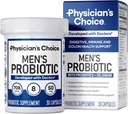 Lægens valg Probiotika for mænd - 70 Millioner CFU - 8 Stammer - w / Selenium & Organic Prebiotics - Understøtter fordøjelsessundhed, Microbiome, Colon, og immunforsvar - Avanceret mænds Probiotika - 30ct