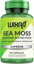 Organic Sea Moss Capsules - Bladderwrack med Burdock Root Capsules - Irish Seamoss Pills - Stærkere end Sea Moss Gel - Dr. Sebi Inspireret - Raw Sea Moss Powder - Irish Moss (90 Caps)