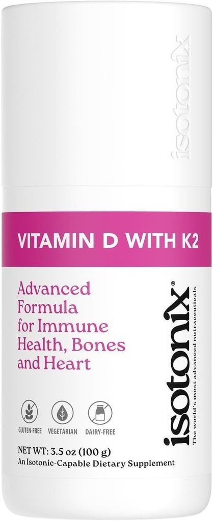 Isotonix D-vitamin med K2, fremmer Normal Bone Mineral Density, fremmer sunde arterier, Hjælper med at opretholde ben sundhed, understøtter immunforsvar, Market America (30 Servere)