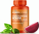Mt. Angel Vitaminer - Saltsyre betain, Understøtter sund fordøjelse & Gastriske safter (200 vegetariske chlorocap)