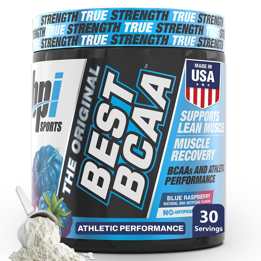 BPI Sports Bedste BCAA pulver - Muscle Recovery Support - Forgrenet Chain Amino Acids - 124; Bygning blokke af protein og muskel - Post Workout Inddrivelse - Hydration - Blå Hindbær, 30 Servering