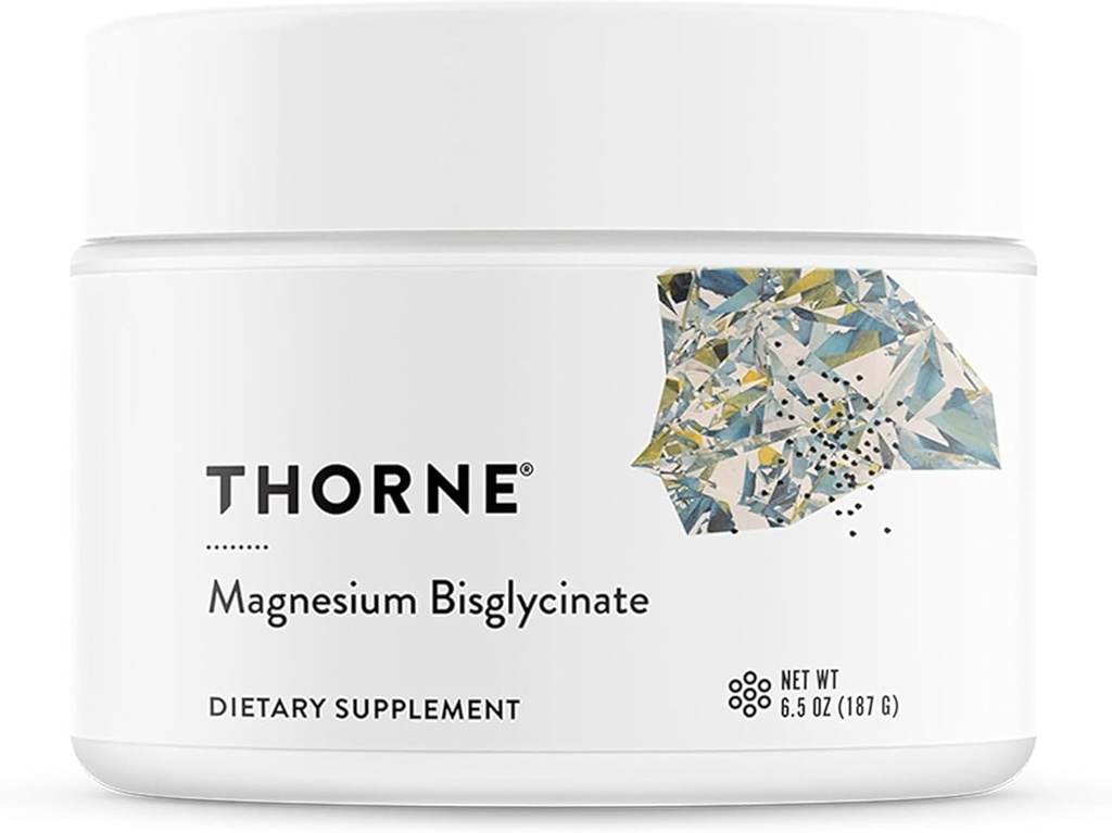 THORNE - Magnesium Bisglycinate - Powdered Magnesium Formula - Support Restful Sleep, Muscle Relaxation, Heart Health, and Metabolism* - NSF Certified for Sport - 60 Servings - 6.5 Oz Jar