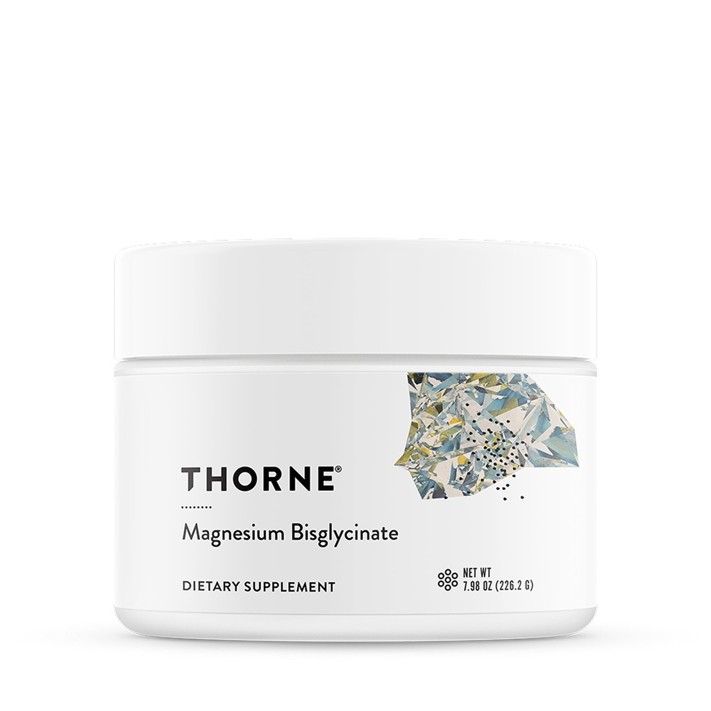 THORNE - Magnesium Bisglycinate - Pulveriseret Magnesium Formel - Support Releaxation, Muscle Relaxation, Heart Health, og Metabolisme * - NSF Certified for Sport - 60 Servering - 6.5 Oz Jar