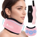Atsuwell Soft Neck Brace Cervical Collar, Justerbar Neck Support Brace med Aftagelig Gel Pack, Genanvendelig Ice Wrap til Korrekt Postur, Søvn, Pink