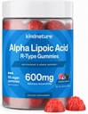 Kindnature Alpha Lipoic Acid Gummies - neuropati kosttilskud - Vegan, sukkerfri, lav kalorie 600 mg ALA supplement - Pure ALA Alpha Lipoic Acid 600 mg for antioxidant kosttilskud