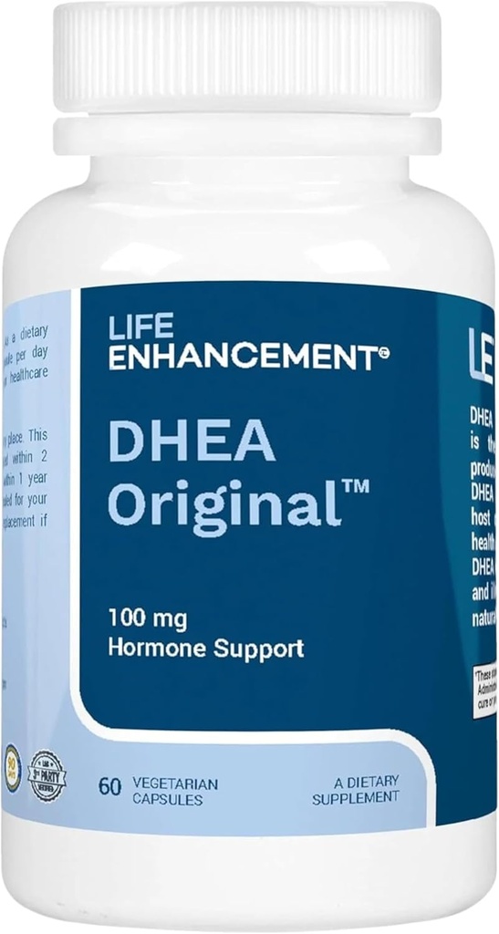 Life Enhancement DHEA Original - 100 mg DHEA tillæg med 10 mg vitamin C- 60 Servering