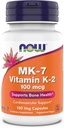Nu Kosttilskud, MK- 7 Vitamin K-2 100 mcg, Cardiovaskulær Support *, Understøtter Bone Health *, 180 Veg kapsler