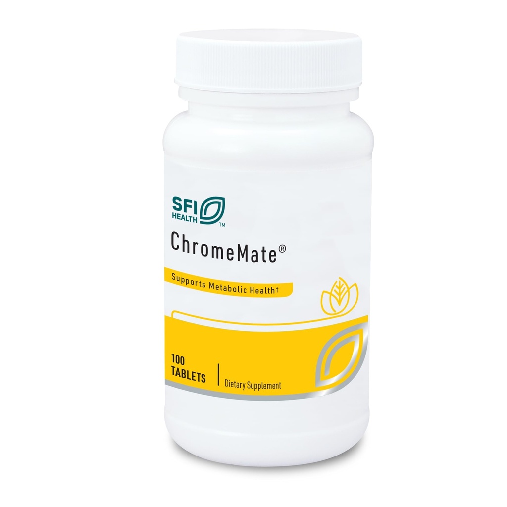 Klaire Labs SFI Health Chromemate - Chrom Chrom Polynicotinat 200mcg Supplement - Biotilgængelig form af chrom med Niacin - Hypoallergen (100 tabletter)