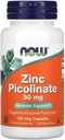 Now Foods Zinkpicolinat 50 mg, 120 kapsler (pakke med 2)