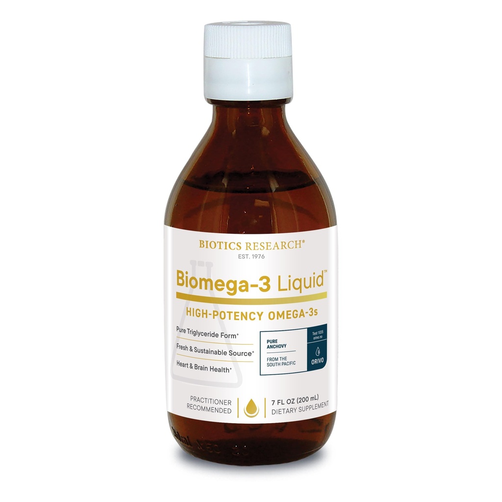 Biotics Research Biomega 3 Liquid ™ Højt koncentreret Omega 3 Fish Oil Liquid, bæredygtigt, sporbar, Pure 2490 mg EPA DHA Omega 3 Fedtsyrer per TSP 1040 mg DHA 7 Fl Ounces 200ml 40 SVG