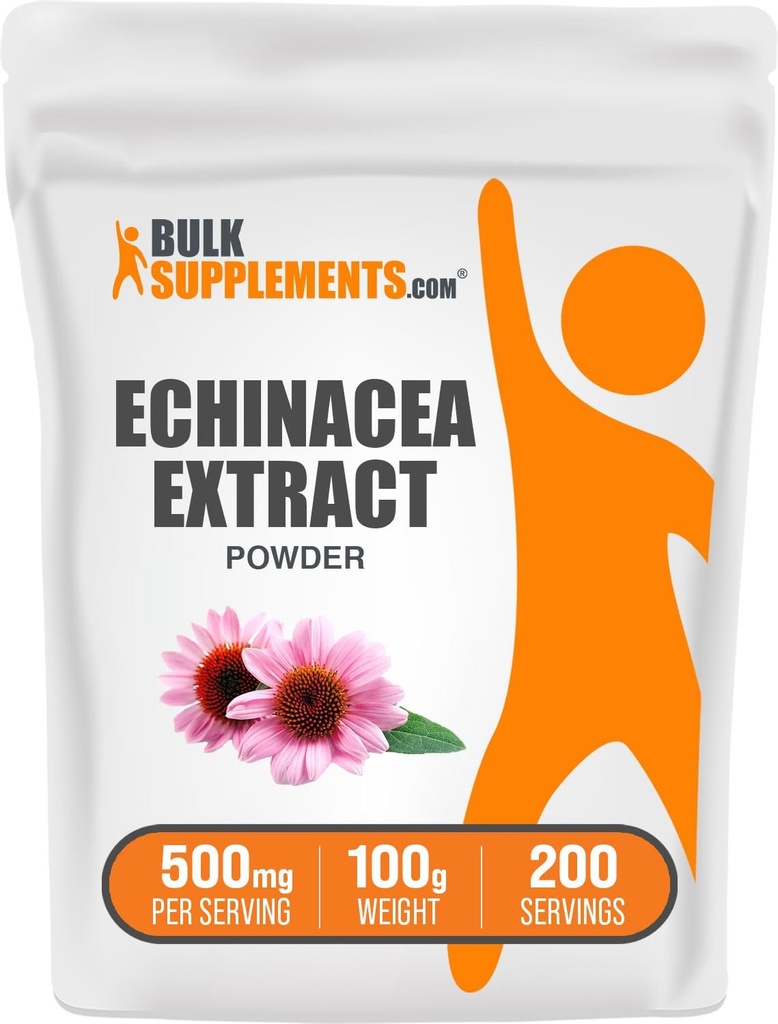 BulkSupplements.com Echinacea Extract Powder - Echinacea Extract, Urtetilskud til immunforsvar - Vegan & Gluten Free, 500mg per servering, 100g (3,5 oz) (pakke med 1)