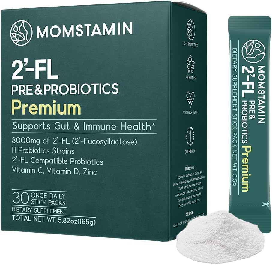 MOMSTAMIN HMO (Human Milk Oligosaccharides) Super Prebiotika og Probiotika til kvinder, Mænd: immun fordøjelsestilskud