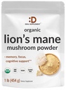 DEAL SUPPLEMENT Organic Lions Mane Mushroom Powder Supplement, 1.500mg Per Serving, 1lb - Active Fruiting Body & Mycelium Extract - Natural Brain Nootrop & Immunsystem Booster - Non- GMO