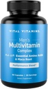 Vital vitaminer Mænds Multivitamin Complex - Lavet med essentielle aminosyrer & Maca Root - med vitamin A, C, E, B6, B12, D3 & Mand Performance Blend - Daglige Herre Multivitamin - 60 Capsule
