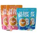 Skinny Boost Detox Tea Kit - 4 PAKNING - 2 Daytime Teas (56 Tasker) 2- Aften Teas (28 Tasker) - Herbal Detox for Vægt, Metabolisme, Energi, Bloating & Colon Cleanse - Grøn Tea, Vegan, Keto, Non- GMO, Sugar- Free