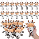 Lewtemi 20 Pcs Cow Toy fyldt gård Plush Valentine Keychain gave Cow Keyring til rygsæk håndtaske pung parti
