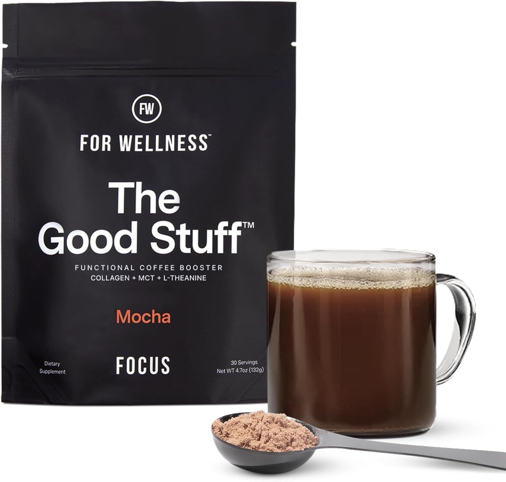 For Wellness de gode ting Focus - Mocha Coffee Booster Name 124; Nootrop Collagen Creamer med MCTs for Focus, Energy & Wellness # 124; Non- Dairy, Keto- Friendly, 30 Servering