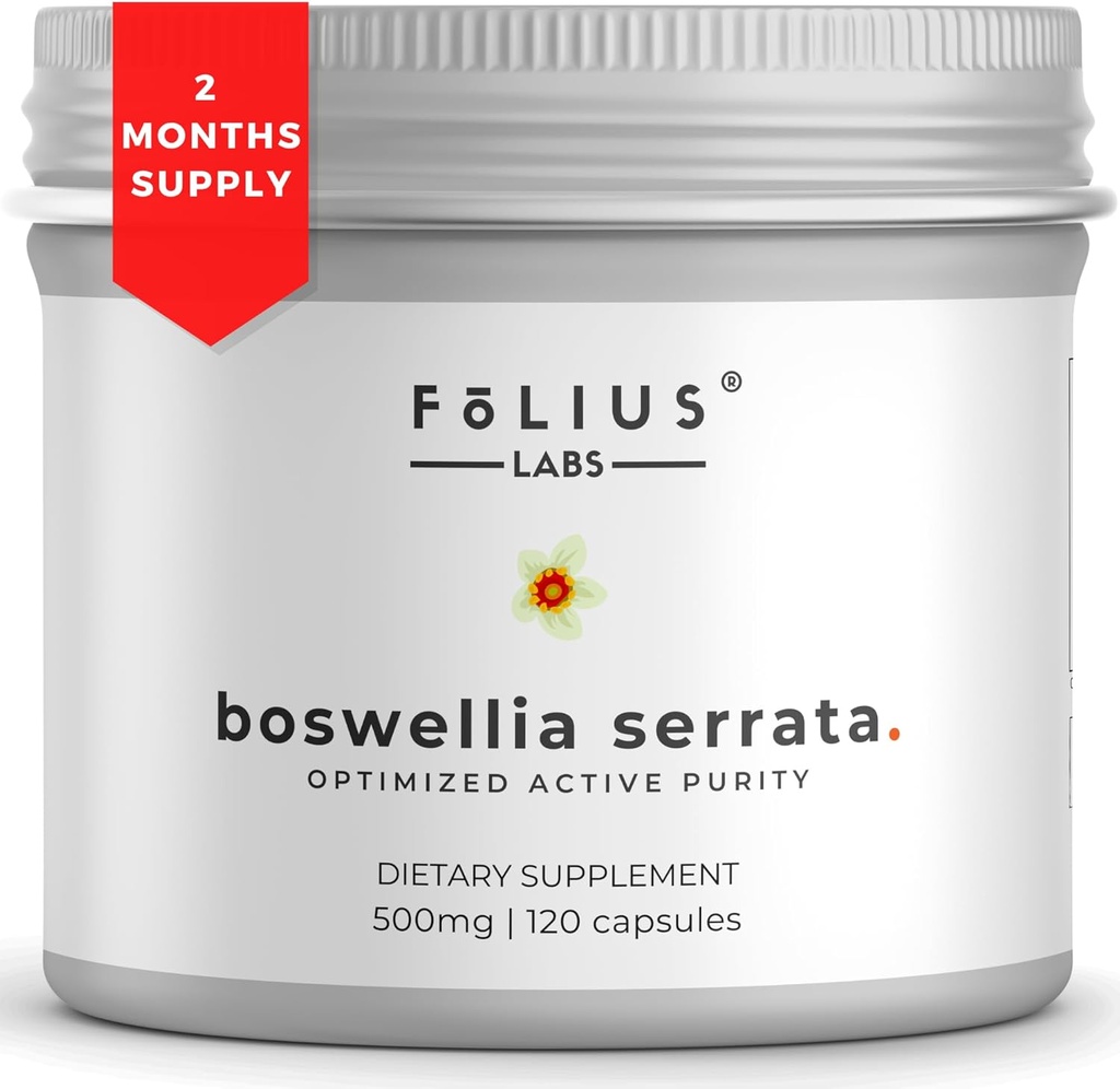Boswellia Serrata Extract Supplement 500mg - Sund fælles støtte, Muscle Relief Support - 65% Boswellic Acid - Extracted from Indian Olibanum / Frankincense, 120 Caps