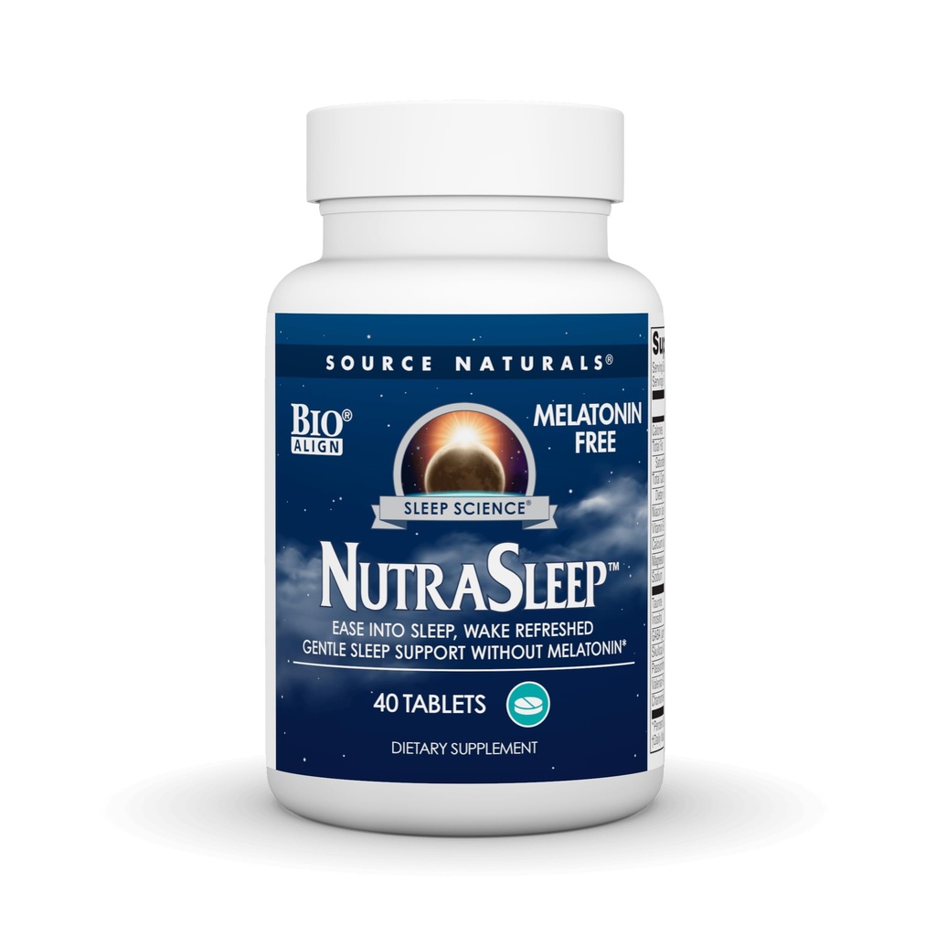Source Naturals NutraSleep, Melatonin- Free Multi- Nutrient & Herb Complex, Vegetarisk Formel for Afslapning Support - 40 tabletter