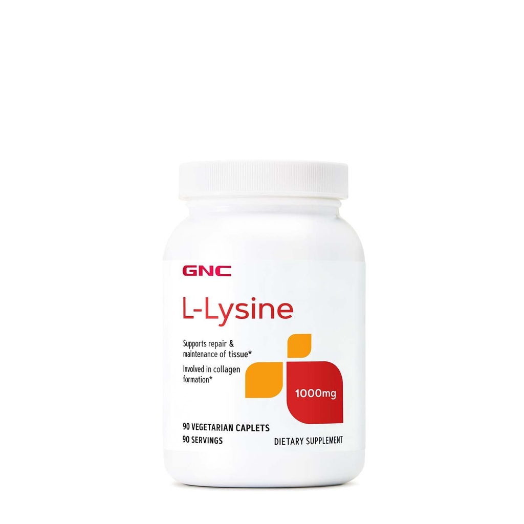 GNC L- Lysine 1000mg - 90 Vegetariske tabletter (90 Servere)