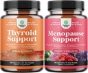 Bundle of Herbal Adrenal and Thyroid Support Complex - Mood Enhancer Energy Supplement for Thyroid Health and Complete Herbal Menopause Supplement for Women for Night Sweats Mood and More