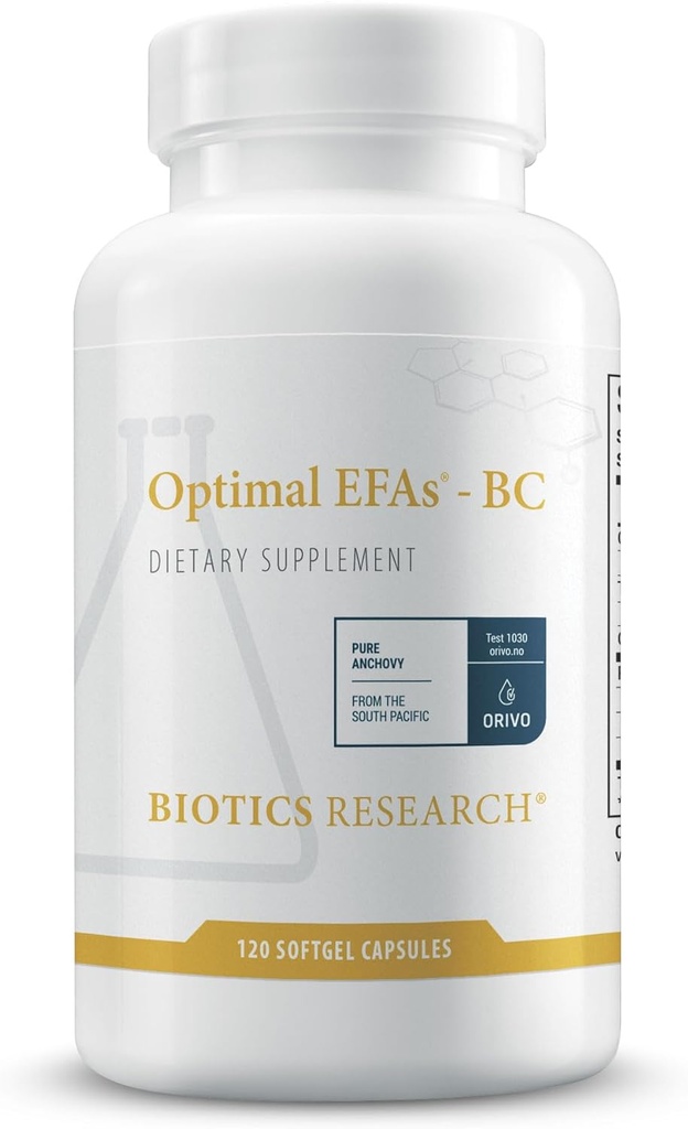 Biotics Research Optimal EFA 'er - BC, Proprietary Blend of Fish, Flaxseed and Blackcurrant Seed Oils. Saldo for Omega3, 6 og 9 fedtsyrer, 120 softgels