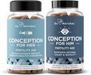 Konception Fertilitet for hendes & ham Bundle - Fertilitet Kosttilskud Combo for kvinder & mænd - Prenatale Vitaminer - Fremme Hormone Balance, Cycle Consistency, Aid Ovolution - 120 Greve