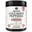 Multi Collagen Peptides Powder Types I, II, III, V, X Multi Collagen Protein Powder with Hyaluronic Acid, Biotin, Vitamin C, For Skin Hair Nails Joints and Gut Health - Keto, Non-GMO Supplement