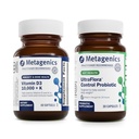 Metagenics Vitamin D3 10.000 + K (60 Softgels) & UltraFlora Control Probiotic (30 Servere) - Understøtter ben & hjerte sundhed - aids Sund Kropskomposition
