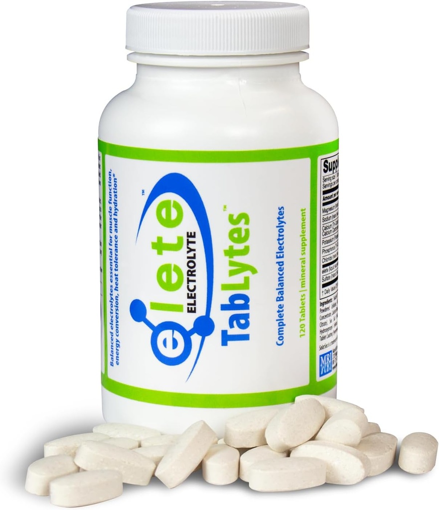 elete Electrolyte Tablets for Quick Recovery & Hydration - 9 Essential Electrolytes & Zero Sugar - Electrolyte Supplements for Support Energy, Endurance, and Hydration - 120 High Value Serveringer