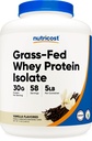Nutricost Grass- Fed Whey Protein Isolate (Vanilla) 5LBS - Non-GMO, Gluten Free, Natural Flavors