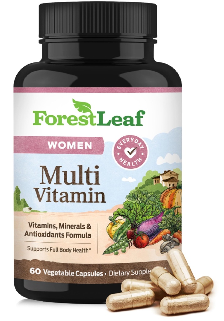 ForestLeaf Daglig Vitamin Multivitamin til kvinder, Multi- Vitamin til kvinder - Kvinder Multivitaminer & Multimineraler Supplement