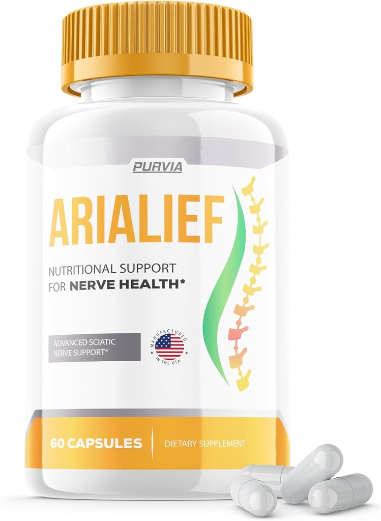 Arialief Capsules Sciatica - Official Formel - Arialief Vitamin Supplement Advanced Strength Formel, Arialief Capsules Nutritional Support Maximum Strength Samlet Wellness Anmeldelser (60 Kapsler)