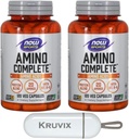 Now Foods Sports Nutrition, Amino Complete ™ Medical 124; Protein Blend med 21 Aminos og B- 6 Medical 124; 120 Veg kapsler - pakke med 2 med Pille Organizer