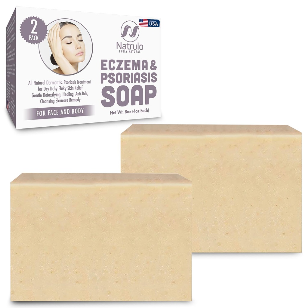 Eksem sæbe til ansigt og krop - alle naturlige dermatitis, Psoriasis Solution for tør Itchy Flaky hud Relief - genert afgiftning, Anti- Itch, Cleansing Skincare Remedy - Eksem sæbe bar Lavet i USA