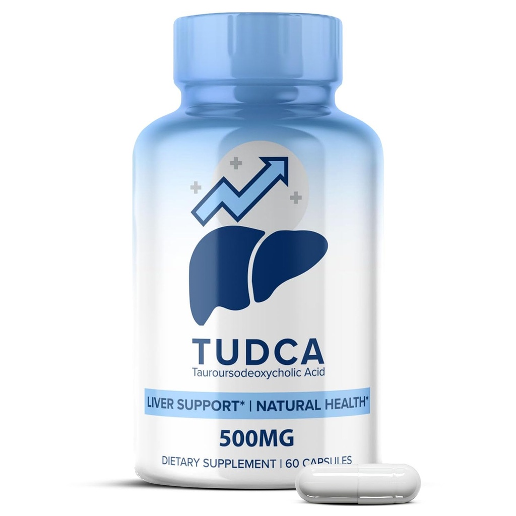 Tudca Leverstøtte Supplement - Pakning med 1, 60 Kapsler Tauroursodeoxycholsyre - Nerve Cell Support, Gallblære, Nyre og Lever Cleanse Detox & Reparation, Bile Salts Supplement af MaxLife Naturals