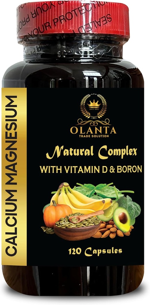 Calcium Magnesium Complex - immunsupportsupplement, Tænder supplement til voksne, Calciumtilskud til kvinder og mænd, Knop op Calcium supplement - 1 flaske 120 kapsler
