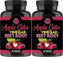 Angry Supplements Apple Cider Vinegas + Beet Root Powder Capsules, Pure ACV Beetroot 1000mg per Serving, Nitroc Oxide Booster & fordøjelsessundhed for mænd og kvinder 60ct, 2 Pack (120ct Total)
