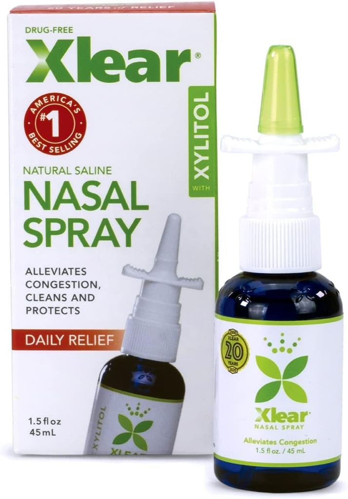 Xlear Natural Nasal Spray with Xylitol, 1.5 fl oz (Pack of 12)