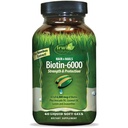 Irwin Naturals Biotin- 6000 understøtter sund hud, hår og negle - 60 flydende bløddele - Styrke + Beskyttelse med høj potens 6000 mcg, Bamboo, Avocado, kokos & mere - Maksimal absorption