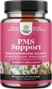 PMS Support for Kvinder - Hormonbalance for kvinder & menstruation med DIM, Chasteberry, Black Cohosh & Ashwagandha - for Periode Cramps Ease, Menopause Bloating, Mood Swing - 120 Ct