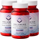 Reluminer Advance Nutrition Gluta 1000 - Reduceret L- Glutathion, Alpha Lipoic Acid & Rose HIPS, Antioxidant Support for Skin & Samlet Wellness, Lavet i USA - 30 kapsler x 3 flasker (45-Day Supply)