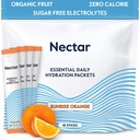 Nectar Hydration Pakninger - Elektrolyter Powder Pakninger - Ingen sukker eller kalorier - Organic Fruit Liquid Daily IV Electrolytes Powder for Dehydration Relief and Rapid Rehydration (Orange 18 Pack)