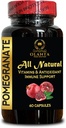 Pomegranat Extract - Højpotens Pomegranat, Højkoncentreret Pomegranat Extract, Kosttilskud til antioxidant, Superfrugt Kapsler - 1 flaske 60 Kapsler