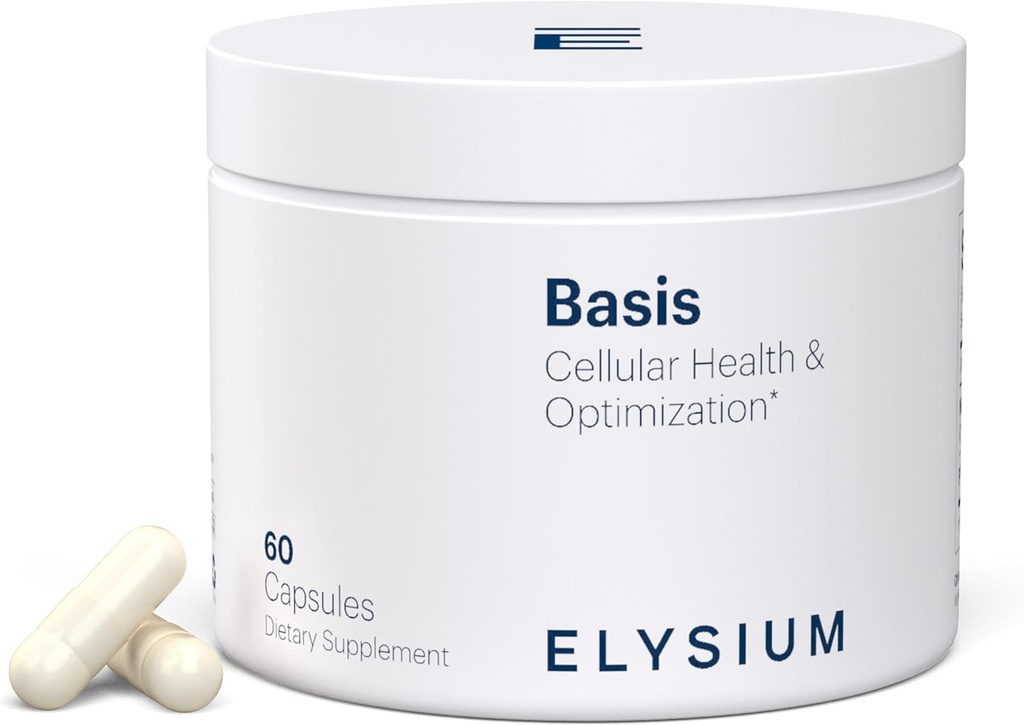 ELYSIUM Basis NAD Plus Supplement 30 Servering - med Nicotinamid Riboside 250mg og Pterostilben 50mg - Sund aldring supplement & cellulær energi